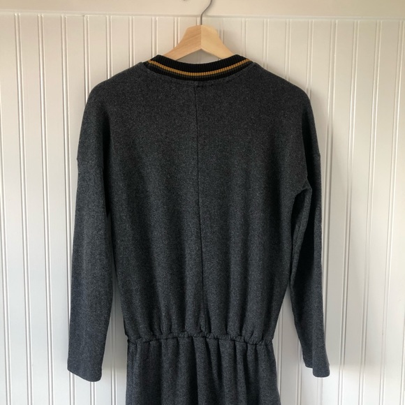 ZARA Dress w/ Yellow & Olive Sporty Ribbed Collar - Picture 6 of 10